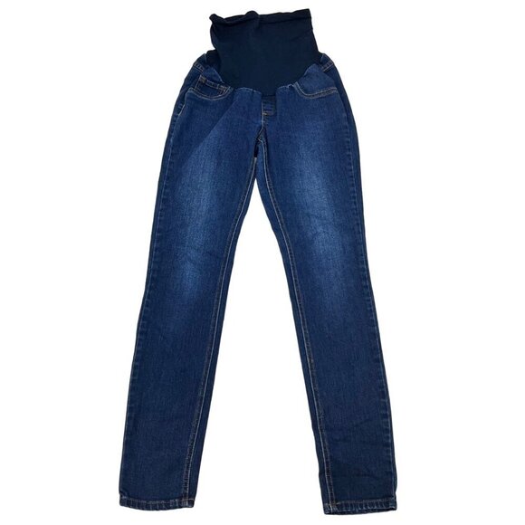 Jessica Simpson Maternity Dark Wash Pull On Skinny Jeans Size Small - Picture 1 of 9